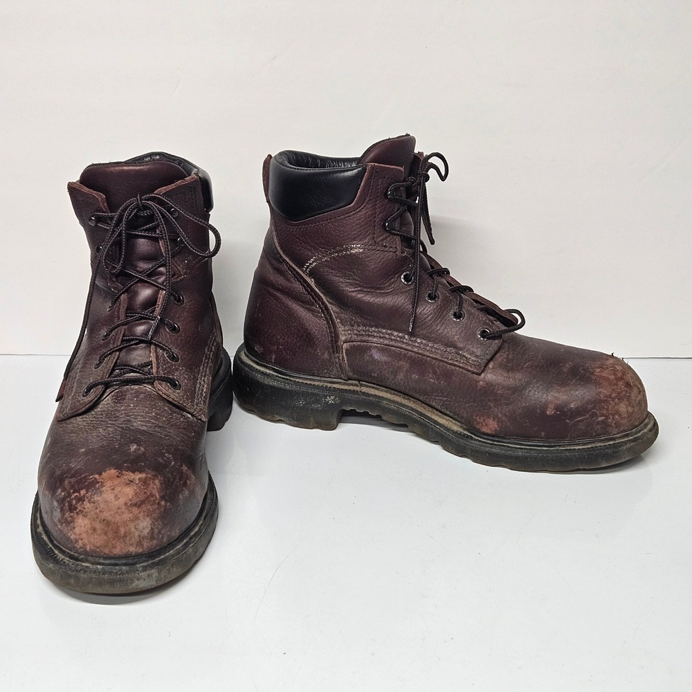 Red Wing 2406 Work Boots Mens 9.5 D Brown Leather Steel Toe EH Made in USA